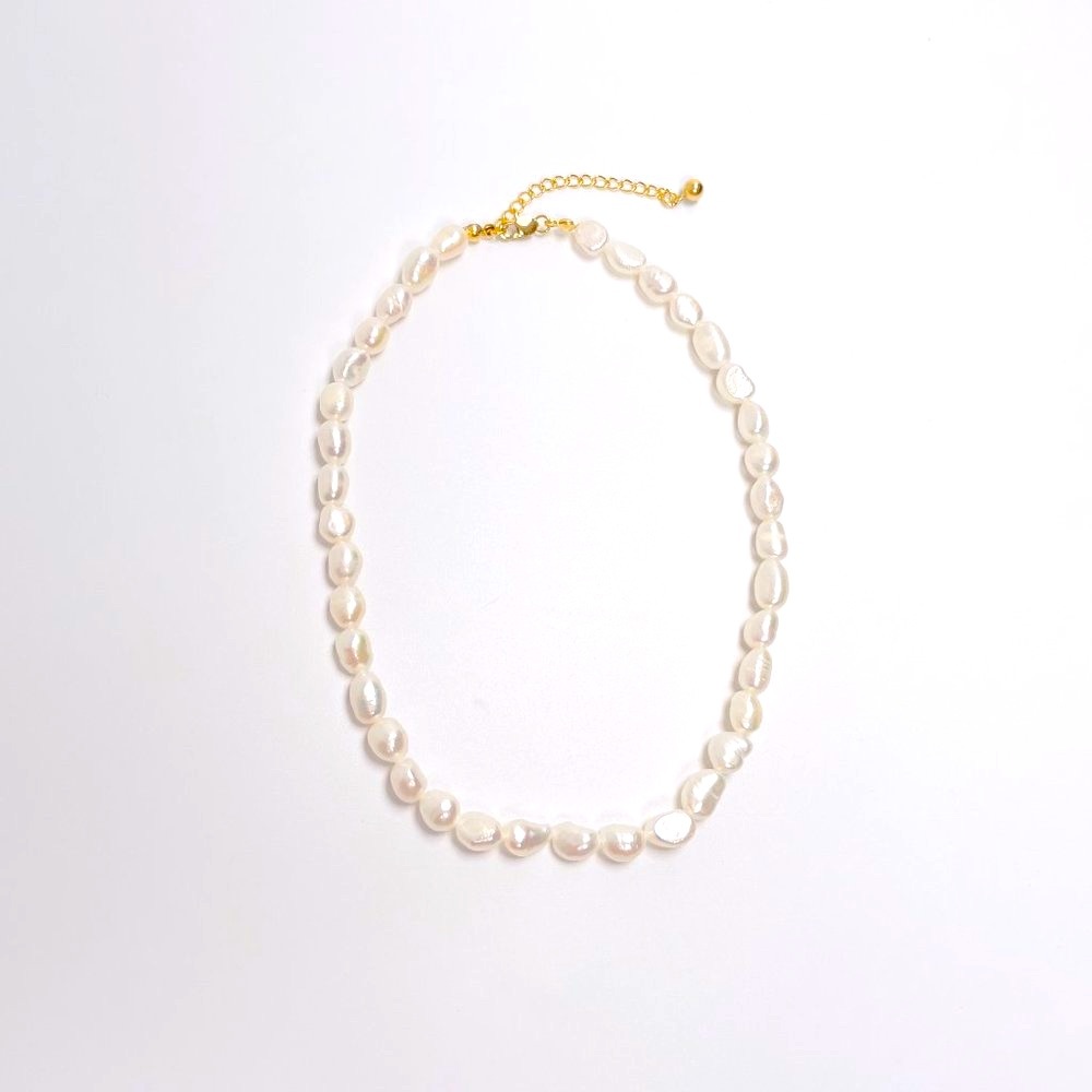 Natural Baroque Pearls Choker 18K Real Gold Plated Necklace